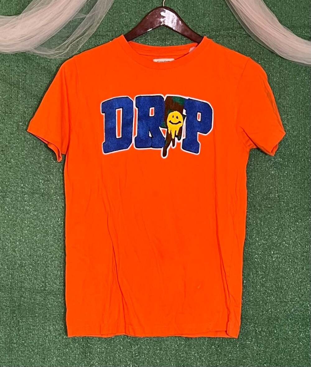 FWRD Denim Orange Drip Graphic T-Shirt Size M